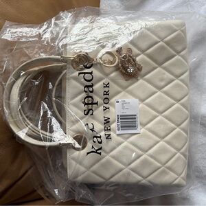 Kate Spade Cream Quilted Tote Bag